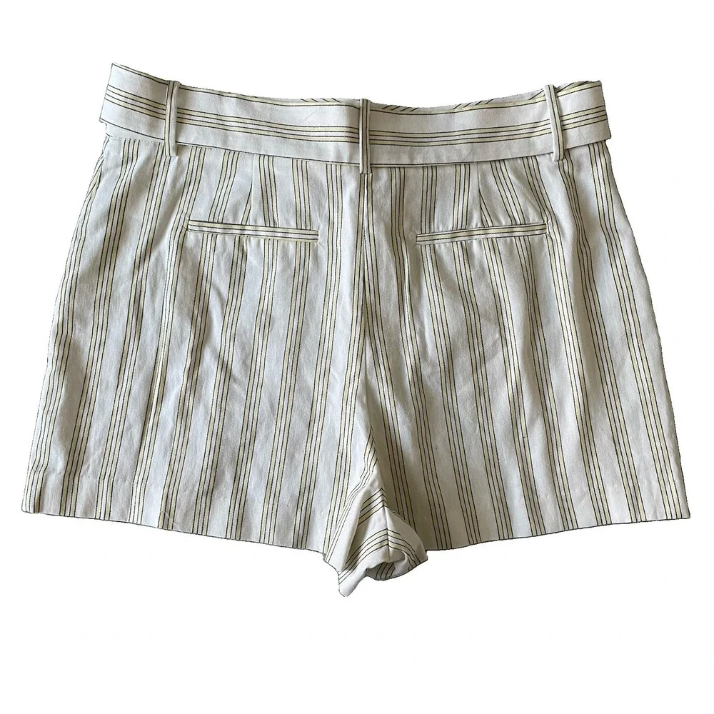 1.State Striped Tie Waist Shorts Women's 12 100% Cotton Coastal Chic Old Money - Picture 8 of 8